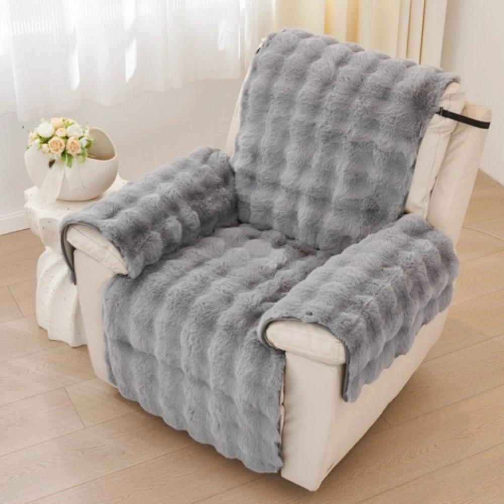 Faux Fur Recliner Sofa Cover by Casa & Beyond