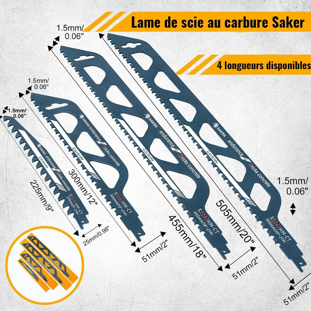 Saker alternative saw blade for cutting wood, porous concrete, bricks by Bowlift