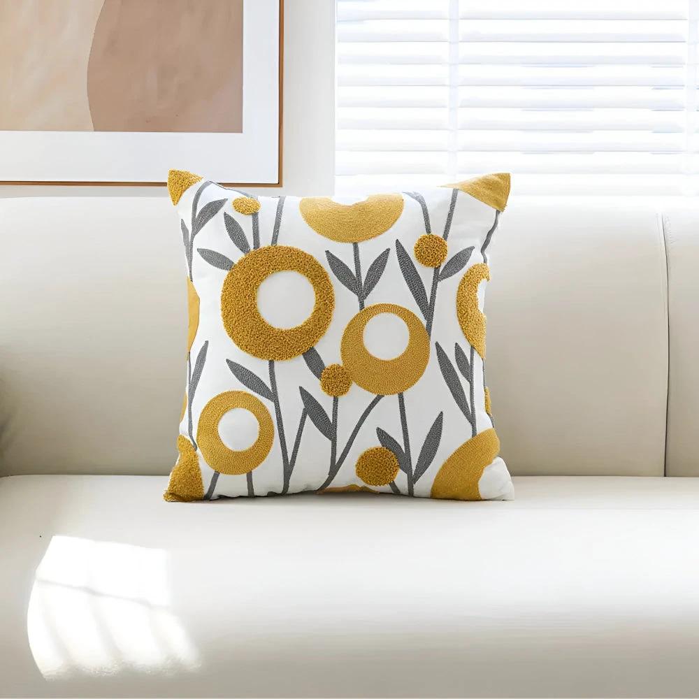 Floral Essence Embroidered Cushion Cover by Casa & Beyond