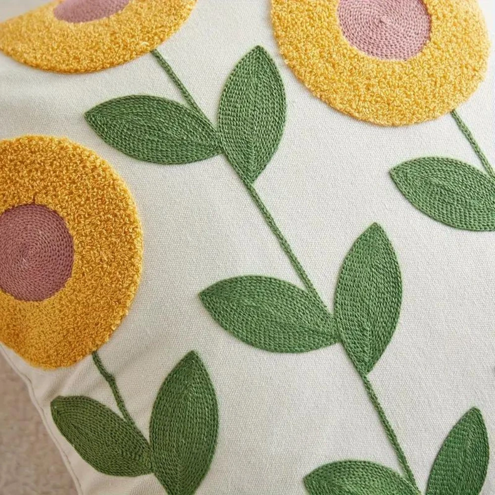 Elegant Plant Patterned Cushion Cover by Casa & Beyond