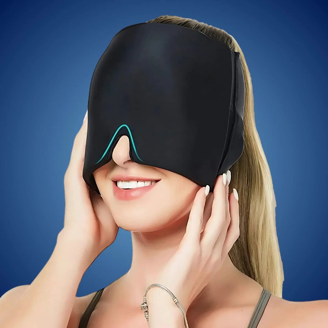 MigraSoothe Gel Hood Instant Headache and Migraine Relief | Cooling Comfort, Pressure Therapy & Light Blocking for Anytime Use Bowlift by Bowlift