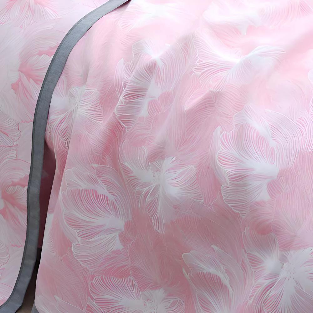 Flower Print Flax Throw by Casa & Beyond