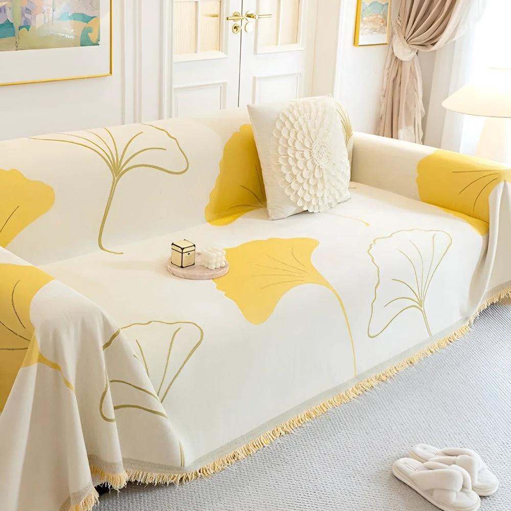 Pastoral Style Ginkgo Leaf Sofa Cover by Casa & Beyond