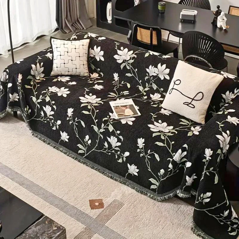 Vintage Floral Chenille Sofa Cover by Casa & Beyond