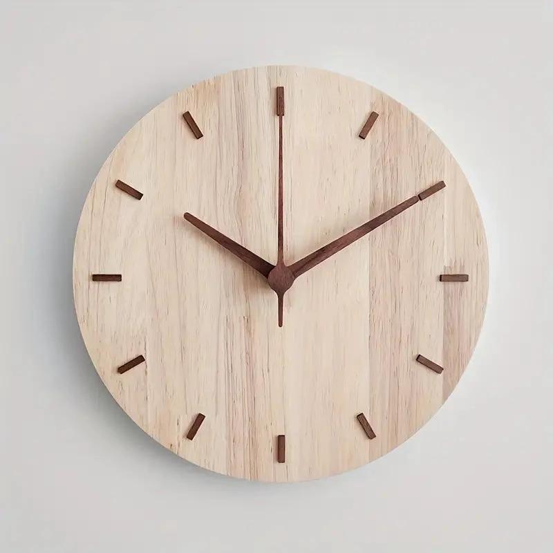 Minimalist aesthetic wall clock made of wood Bowlift by Bowlift
