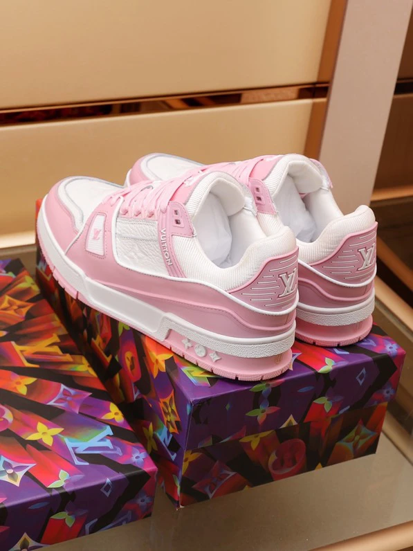 Luxury Virgil Trainer Sneakers Shoes Signature Pink Chalk Monogram by Air Jordan