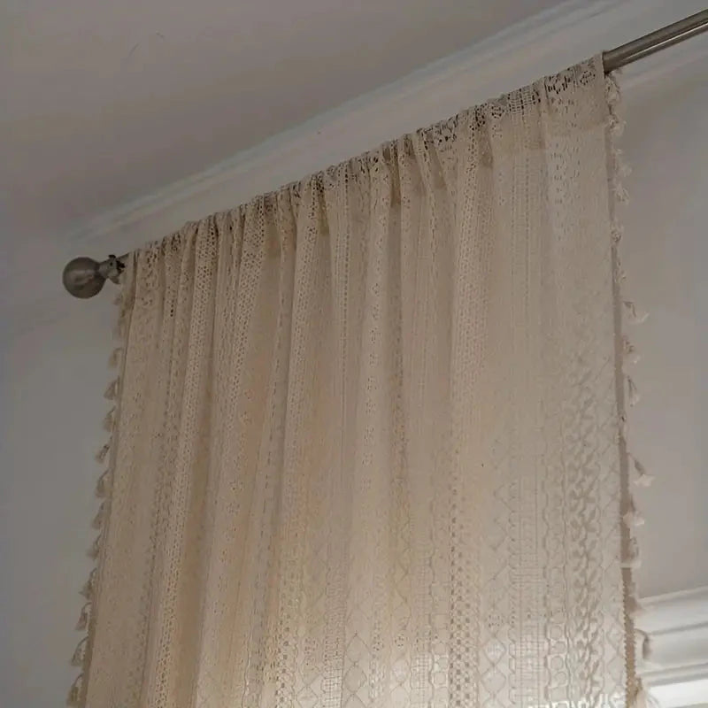Chic Bohemian Crochet Curtain by Casa & Beyond
