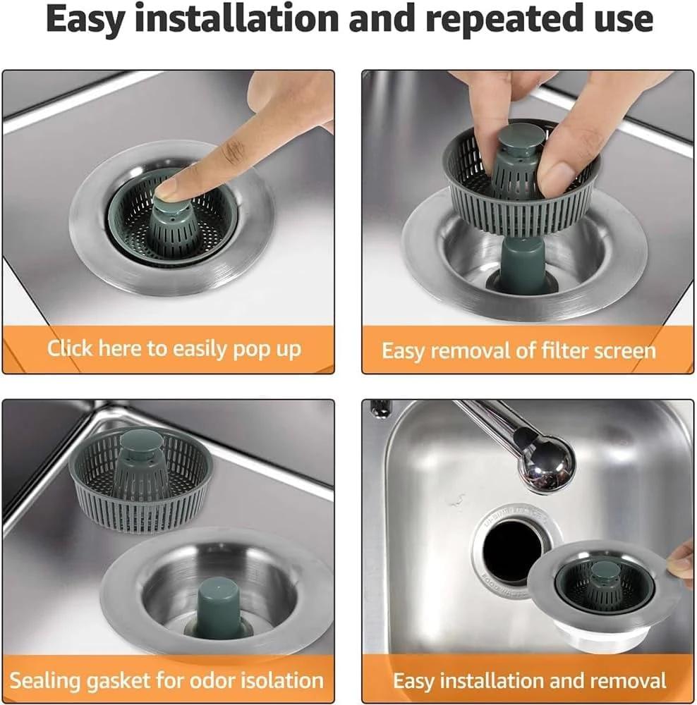 New Upgraded Sink Bounce Core Drain Strainer by BowLift