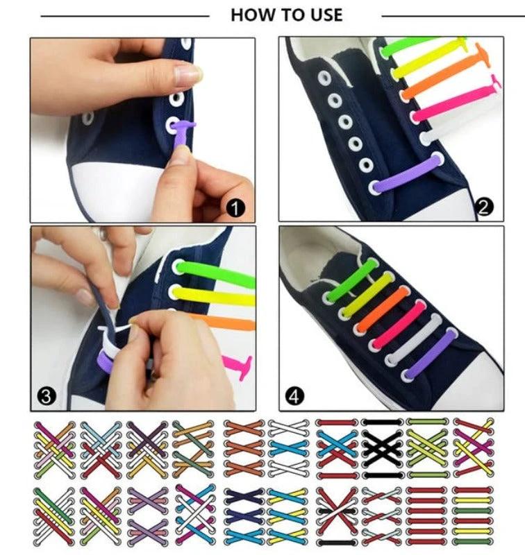 Elastic Silicone No-Tie Shoelaces by BowLift