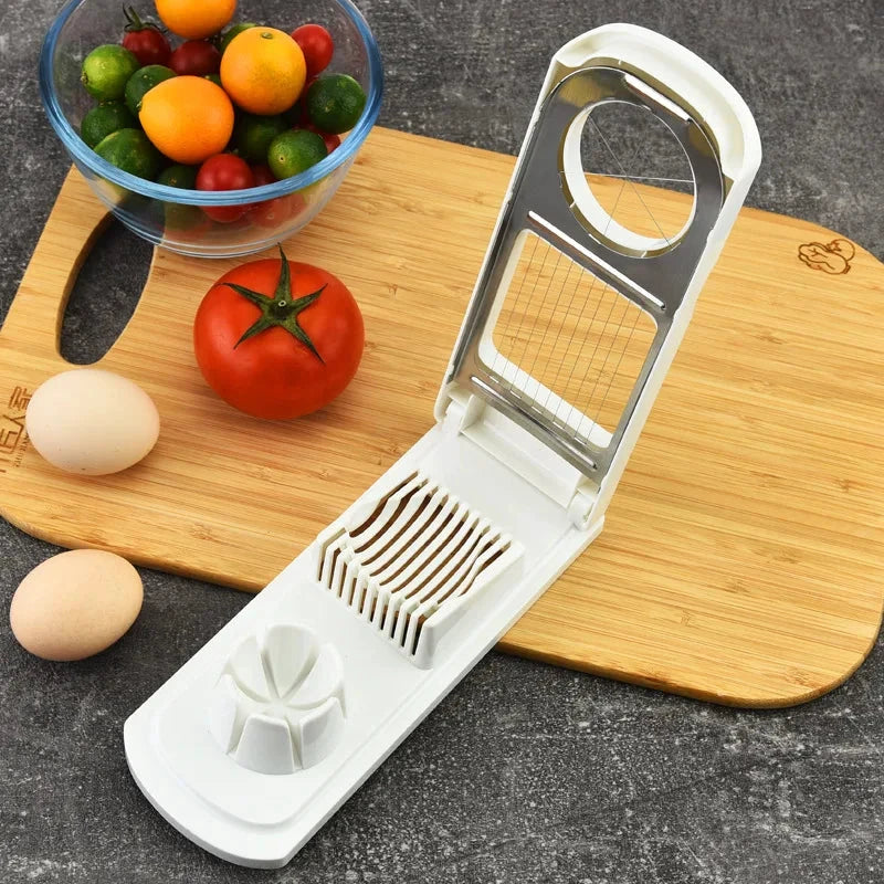 2in1 Egg Slicer Multifunctional Stainless Steel Slice Dice Kitchen Tool by Bowlift