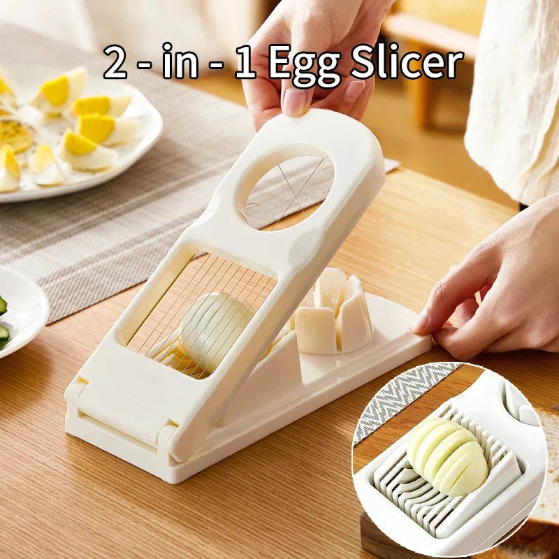2in1 Egg Slicer Multifunctional Stainless Steel Slice Dice Kitchen Tool by Bowlift