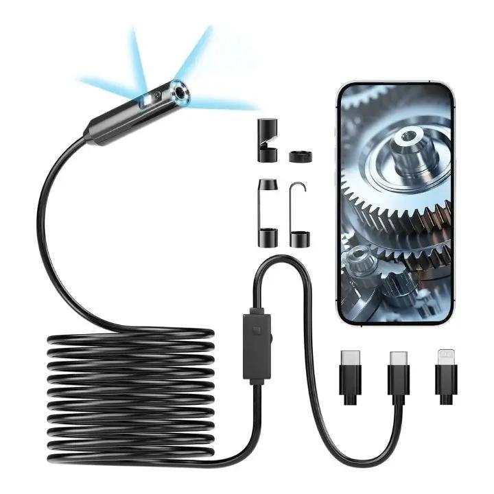 3-in-1 USB Endoscope Camera – Waterproof, Flexible with 6 LED Lights by BowLift