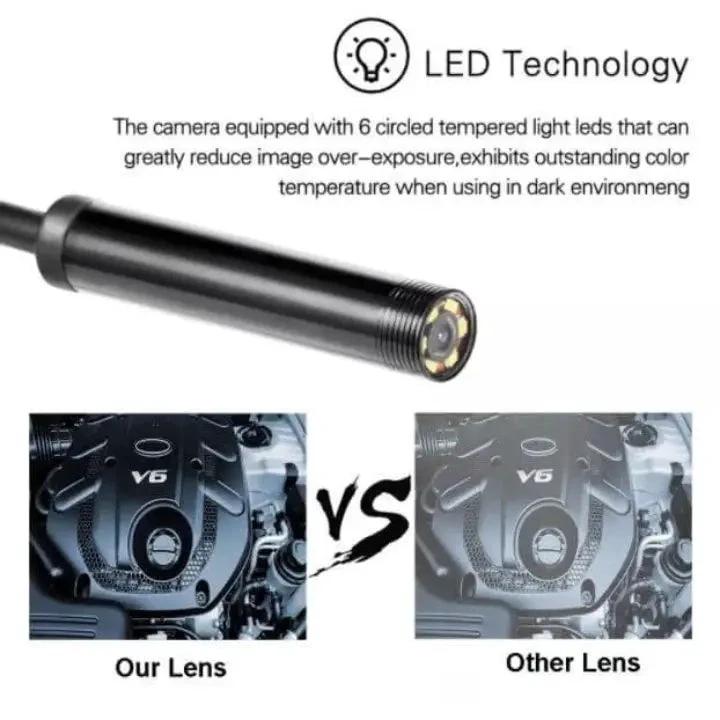 3-in-1 USB Endoscope Camera – Waterproof, Flexible with 6 LED Lights by BowLift