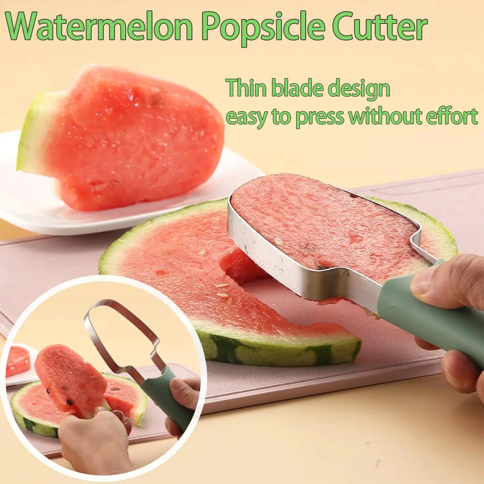 3-in-1 Watermelon Fork Slicer Stainless Steel Fruit Cutting Tool Set by Bowlift