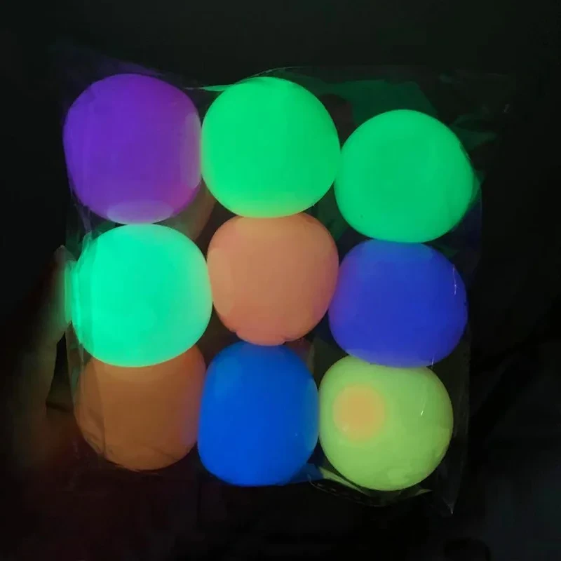 Decompression Glowing Wall Sticking Ball (4 PACK) Bowlift by Bowlift