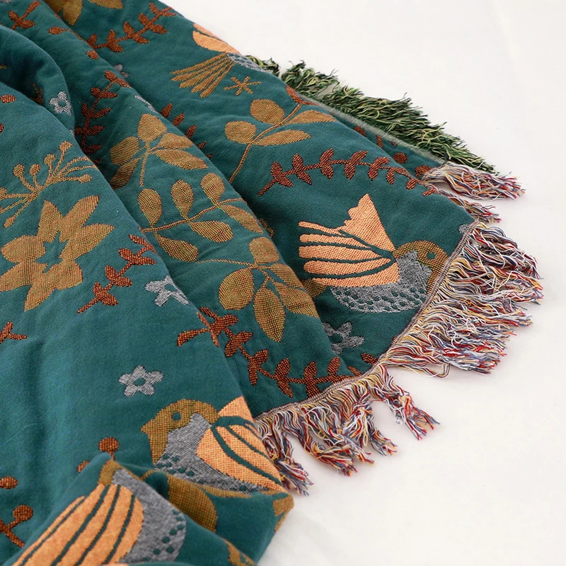 Premium Reversible Scandinavian Bird Throw Blanket - Extra Soft Bowlift by Bowlift