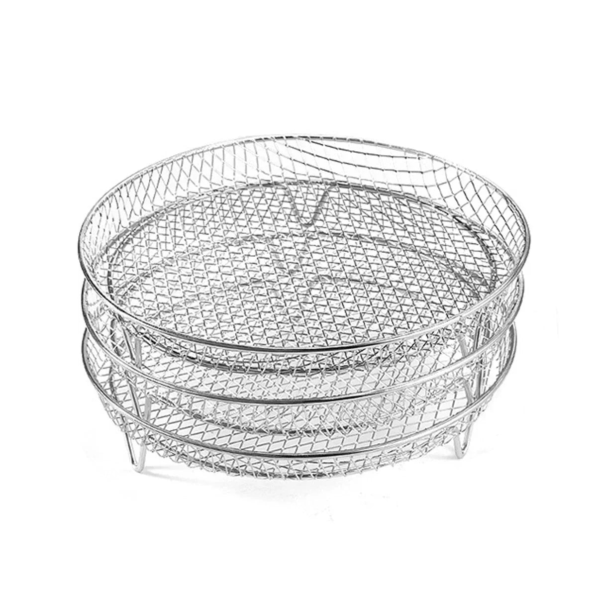 3-Tier Stainless Steel Air Fryer Rack Universal Stackable Accessory by Bowlift