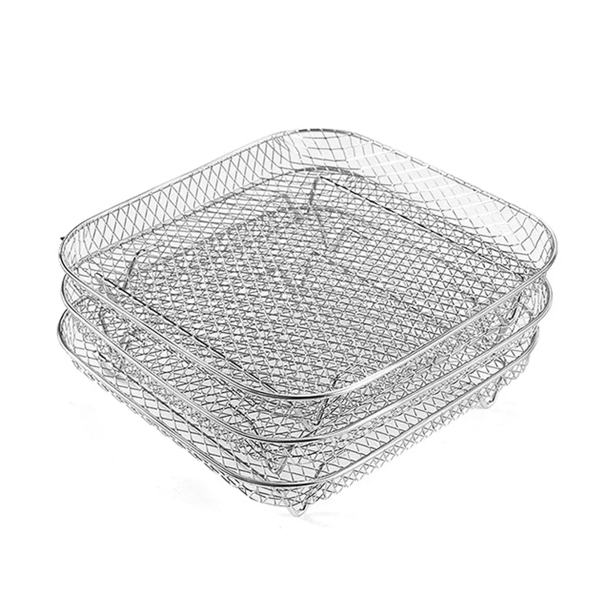 3-Tier Stainless Steel Air Fryer Rack Universal Stackable Accessory by Bowlift