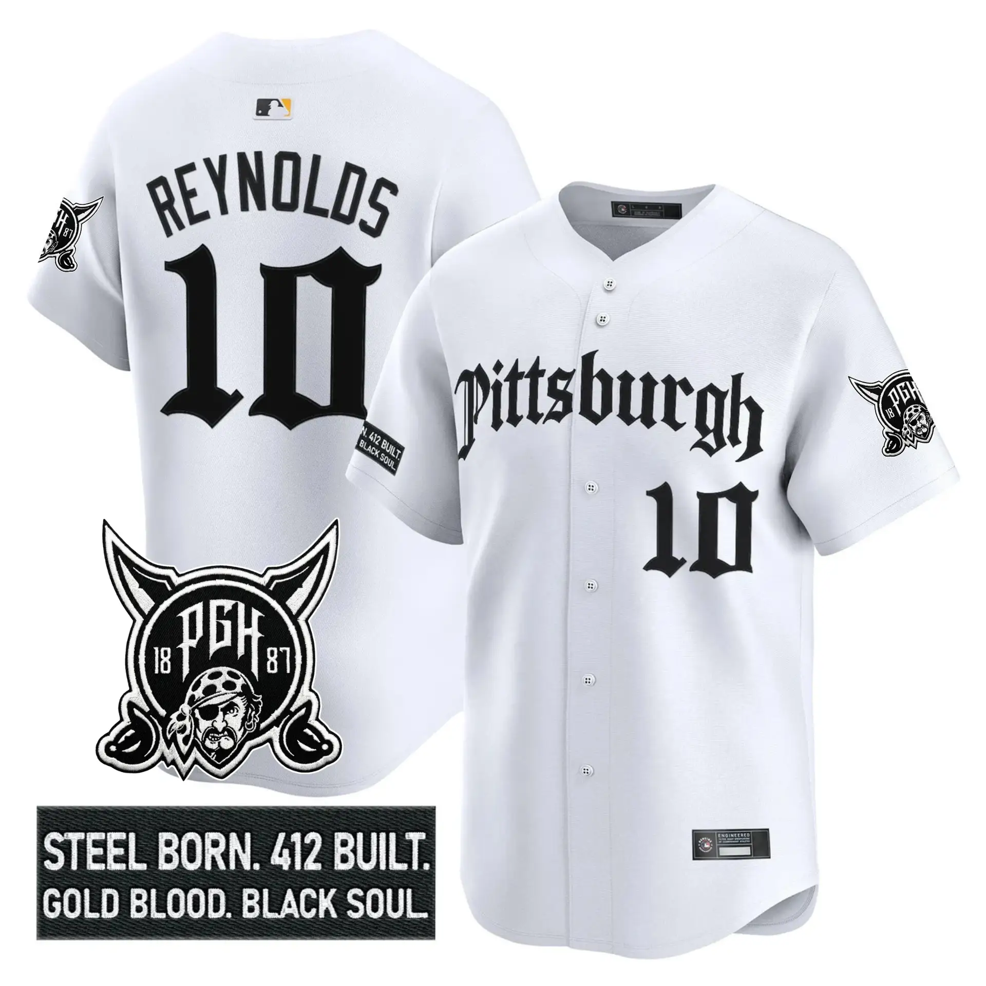 PIT 'Gothic Steel City Edition' Vapor Premier Limited Jersey - All Stitched by Pittsburgh Pirates
