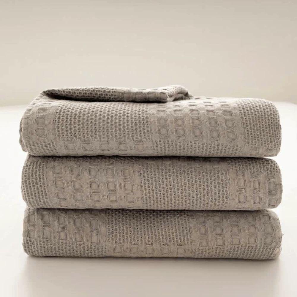 Blush Waffle Checkered Blanket by Casa & Beyond