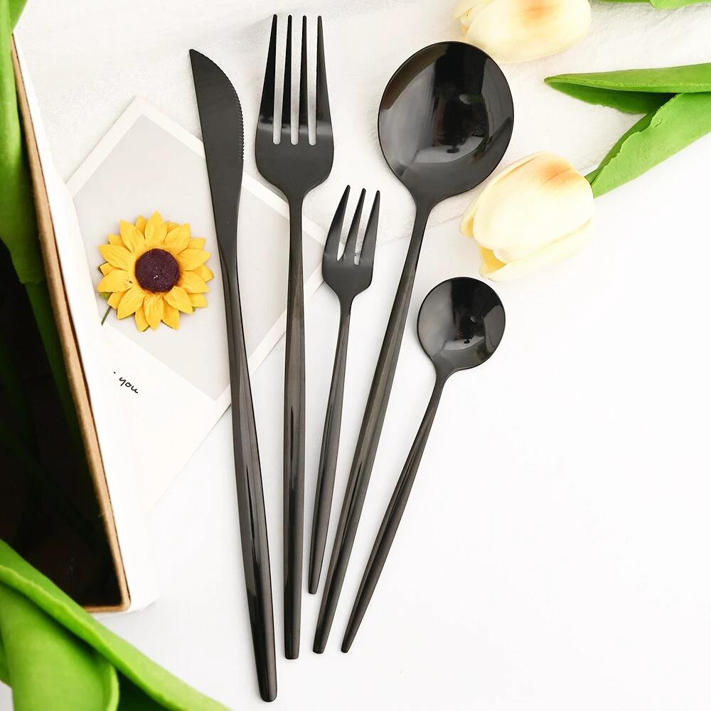 30Pcs Dinnerware Set Flatware Cutlery Set Stainless Steel Tableware by Bowlift