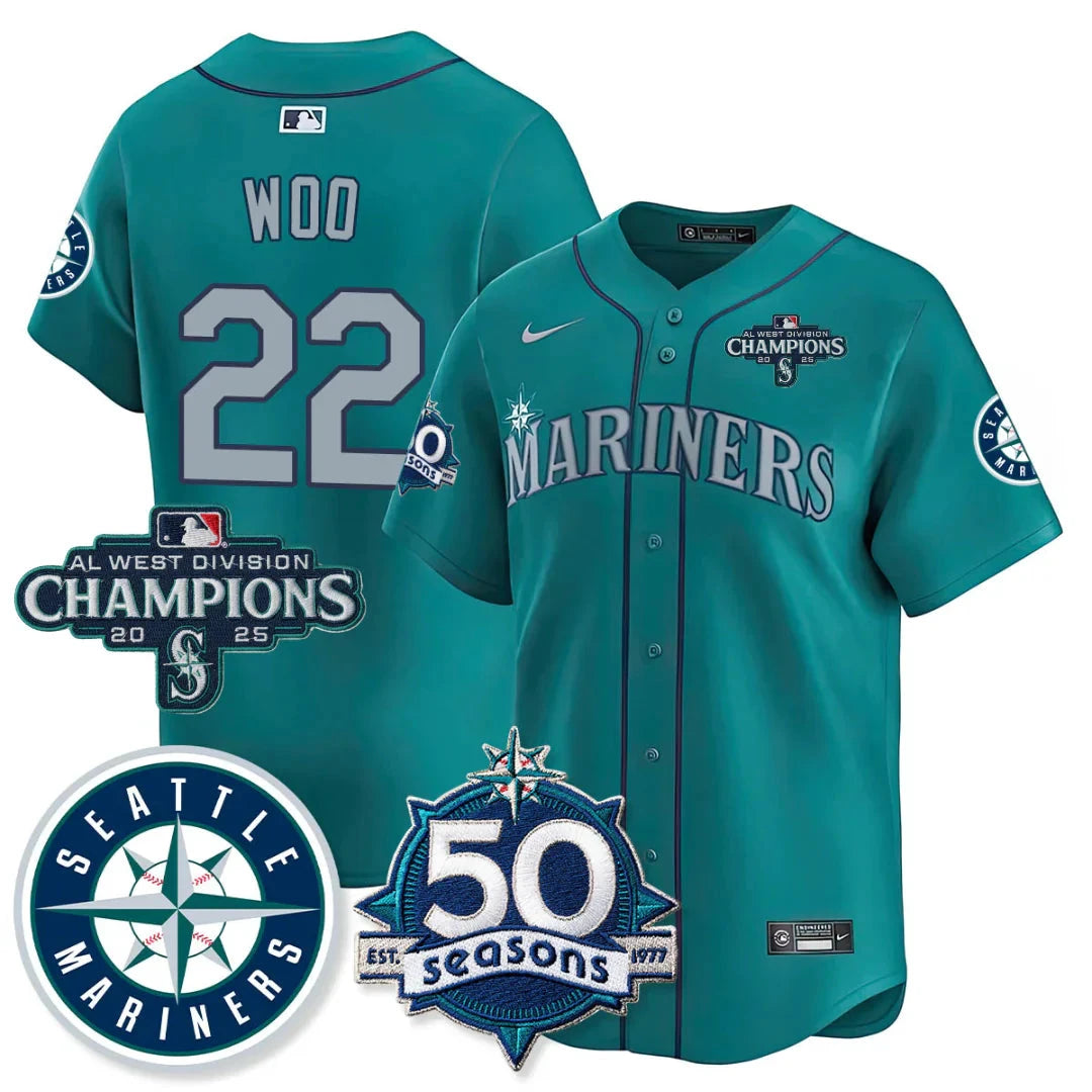 SEA Vapor Premier Limited Jersey - 50th Anniversary & AL West Division Champions - All Stitched by Digigearus