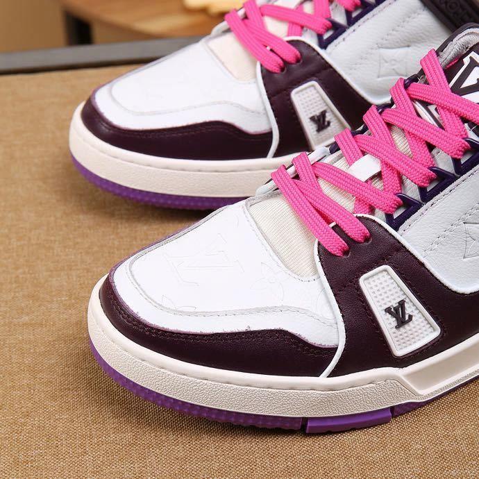 Luxury Virgil Trainer Sneakers Shoes Signature White Purple Monogram by Air Jordan