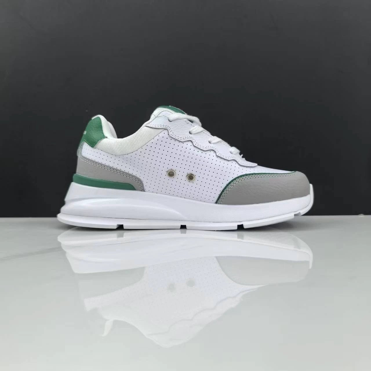 Luxury Lou Paris Classic Trainers Green White Shoes Sneakers by Air Jordan