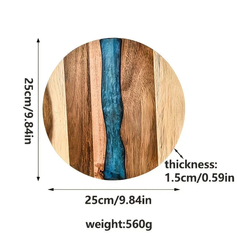 Round cutting board made of acacia wood – Versatile kitchen board for steak, snacks, and more Bowlift by Bowlift