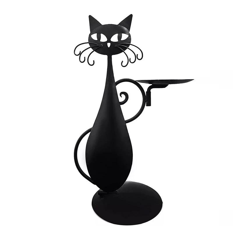 Candle holder black cat by Bowlift