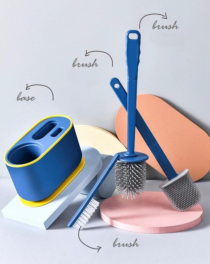 Wall-Mounted Toilet Cleaner Drainer Brush Set by BowLift
