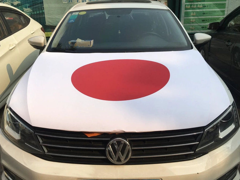 Japan Flag, Car Hood Cover Flag of Japan,Japanese Engine Banner,3.3X5ft/6X7FT,100% Polyester Elastic Fabrics Can be Washed by flagsshop
