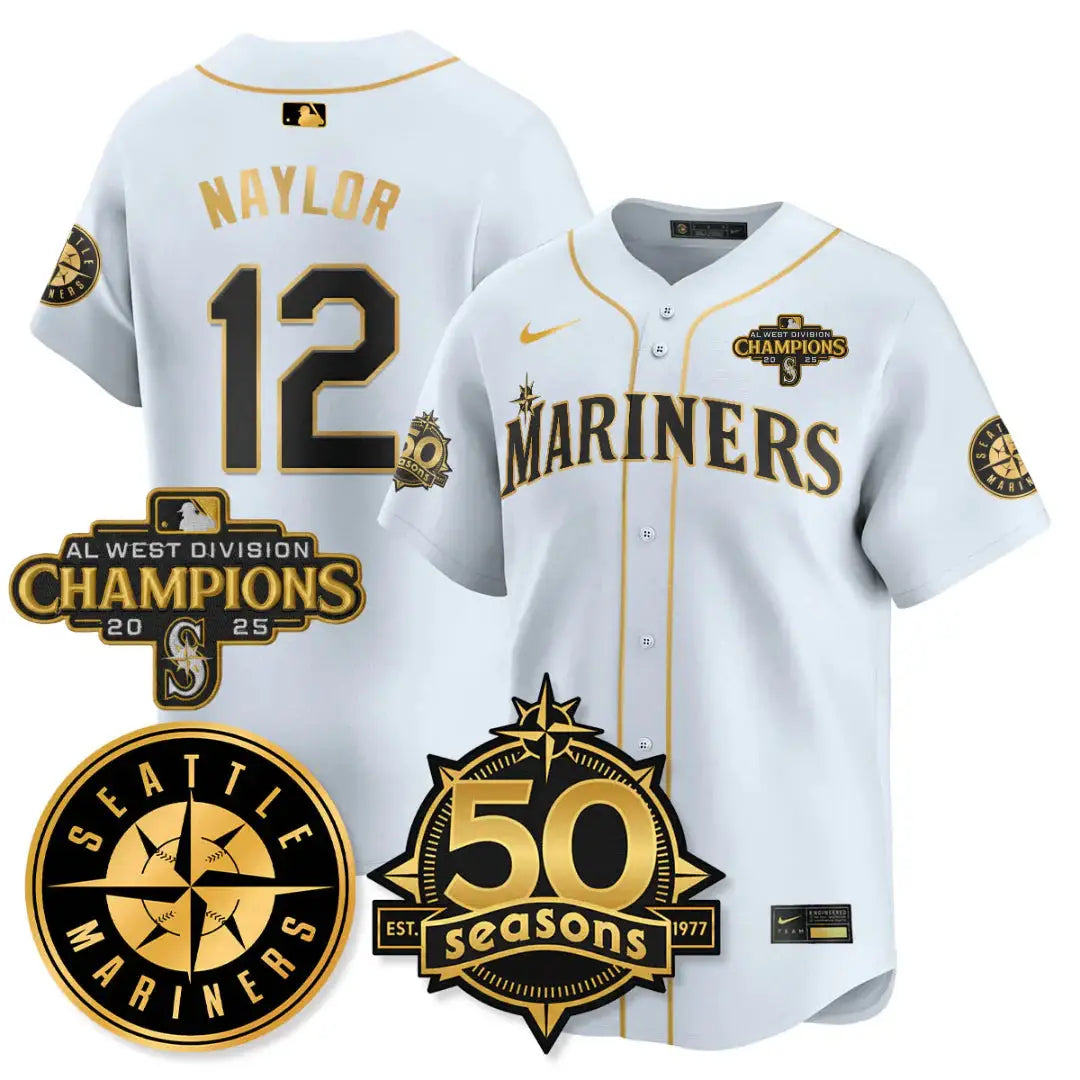 SEA Vapor Premier Limited Gold Jersey - 50th Anniversary & AL West Division Champions - All Stitched by Digigearus