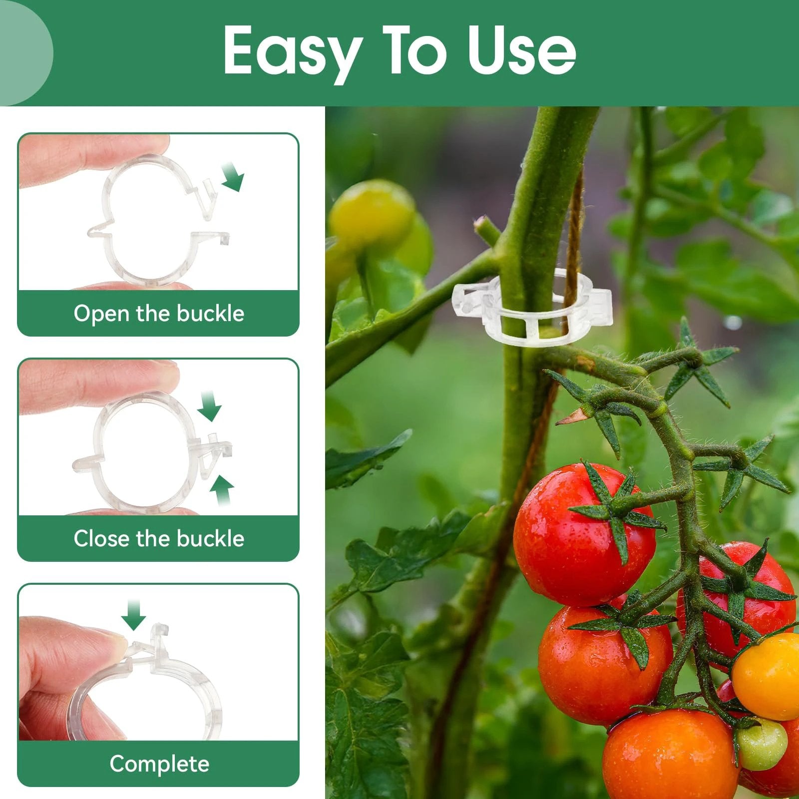 Tomato Clips, Plastic Trellis Clips by BowLift