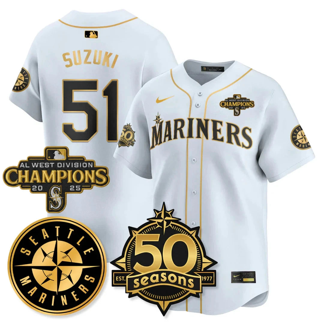 SEA Vapor Premier Limited Jersey - 50th Anniversary & AL West Division Champions - All Stitched by Digigearus