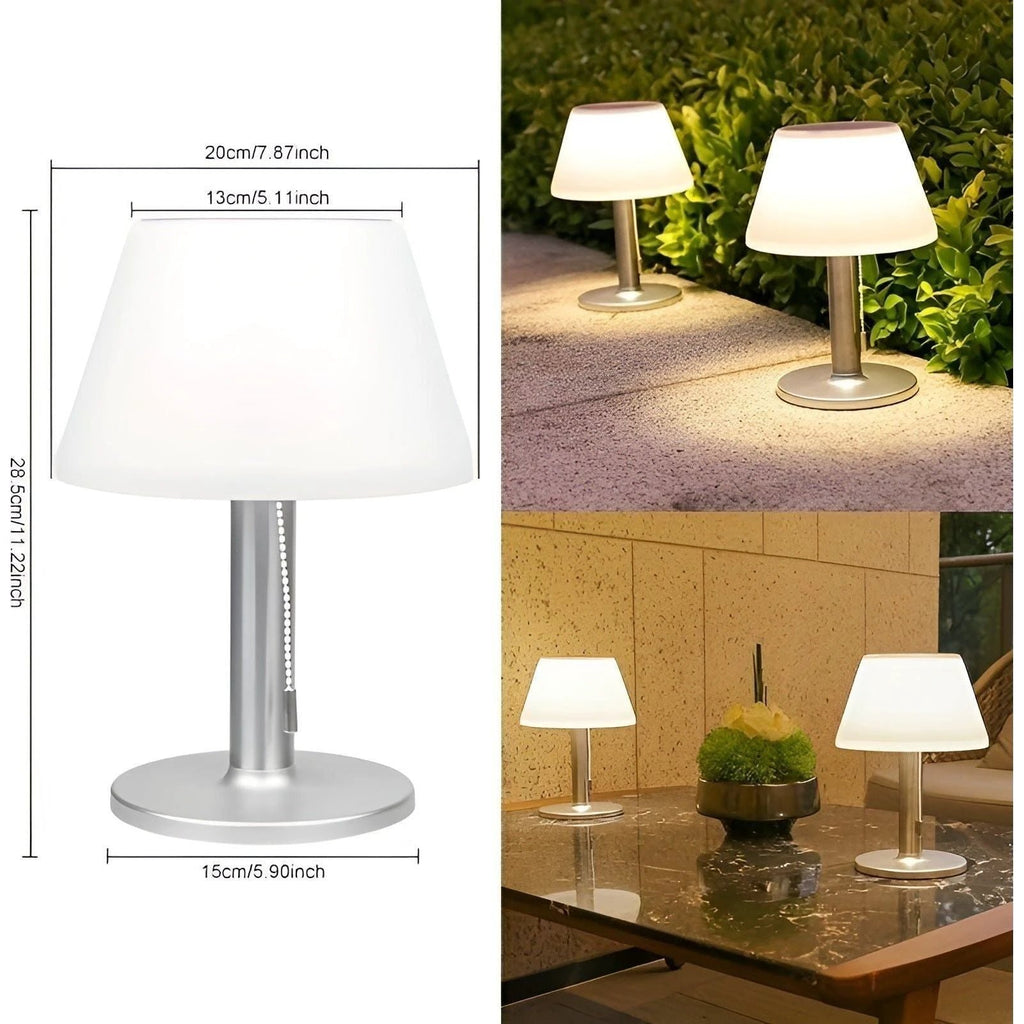 Elegant solid table lamp for outdoor charm Bowlift by Bowlift