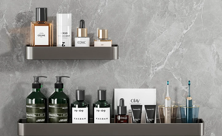 Bathroom Storage Rack+Minimalist Thickened Drill-Free Wall-Mounted by BowLift