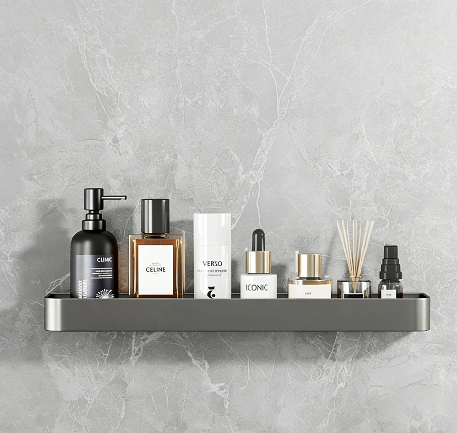 Bathroom Storage Rack+Minimalist Thickened Drill-Free Wall-Mounted by BowLift