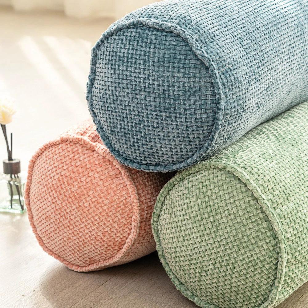 BowLift 丨 Chenille Cylinder Pillow Japanese Minimal Sofa Pillow Ergonomic Cervical Pillow by BowLift