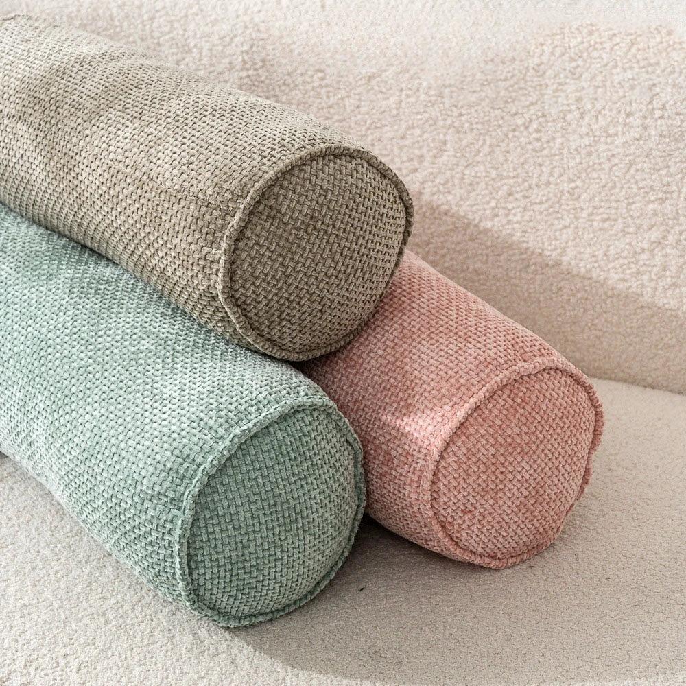 BowLift 丨 Chenille Cylinder Pillow Japanese Minimal Sofa Pillow Ergonomic Cervical Pillow by BowLift