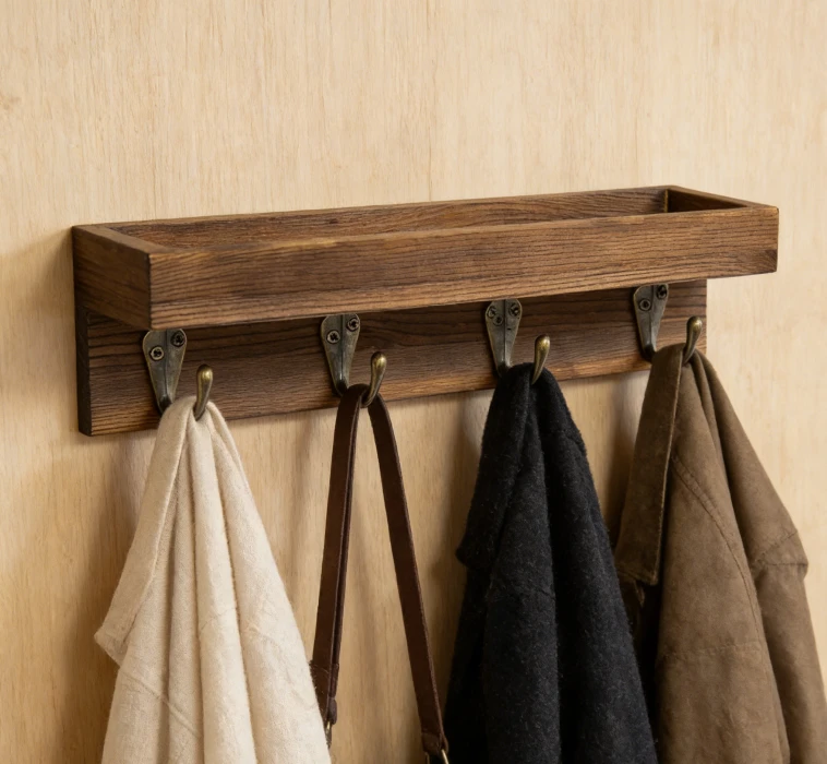 Creative Solid Wood Hook Rack by BowLift