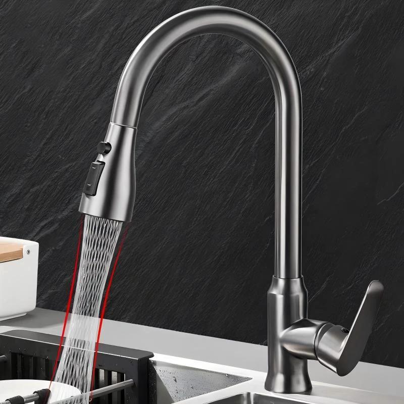 Pull-out splash-proof kitchen faucet by BowLift