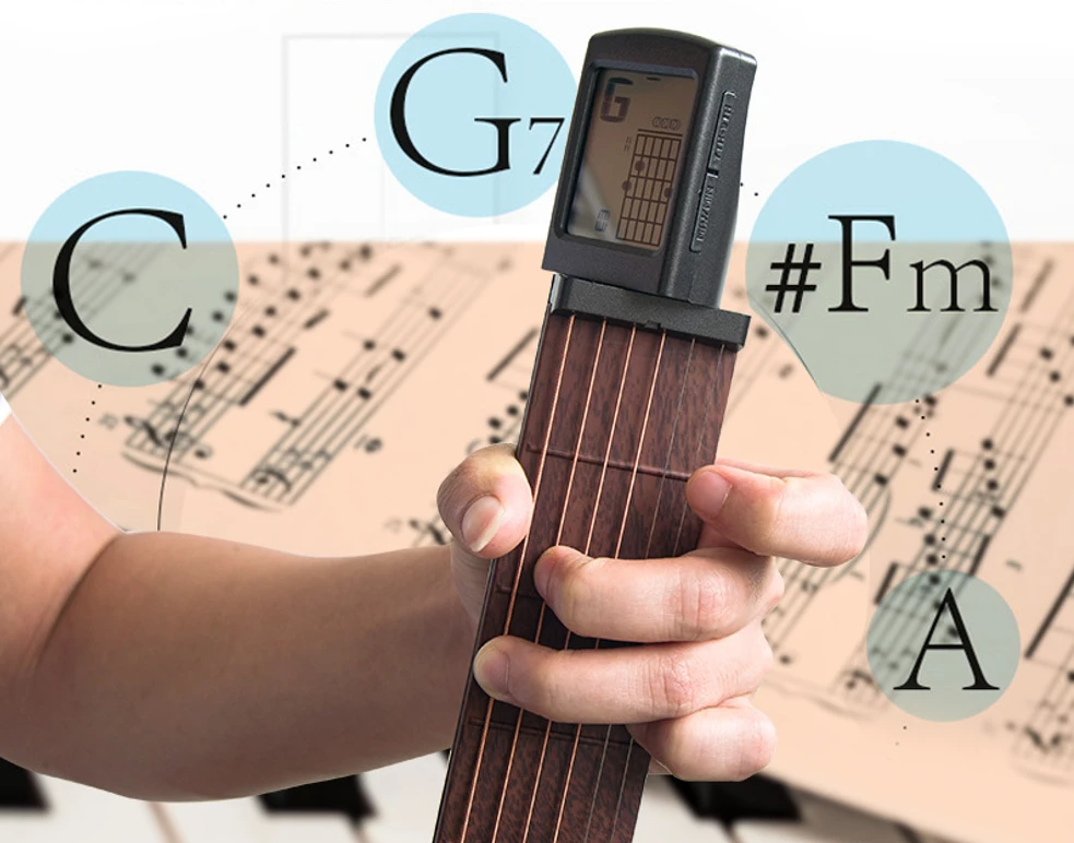 Pocket Guitar Practice Tool+Chord Fingering/Portable Mini/Finger Training by BowLift
