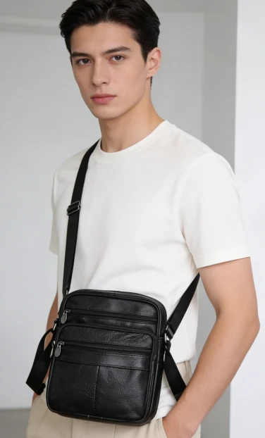 Men's Faux Leather Shoulder Bag by BowLift