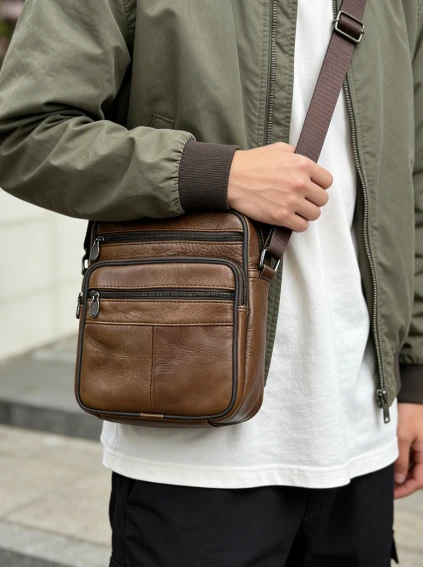 Men's Faux Leather Shoulder Bag by BowLift