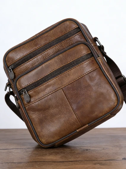 Men's Faux Leather Shoulder Bag by BowLift
