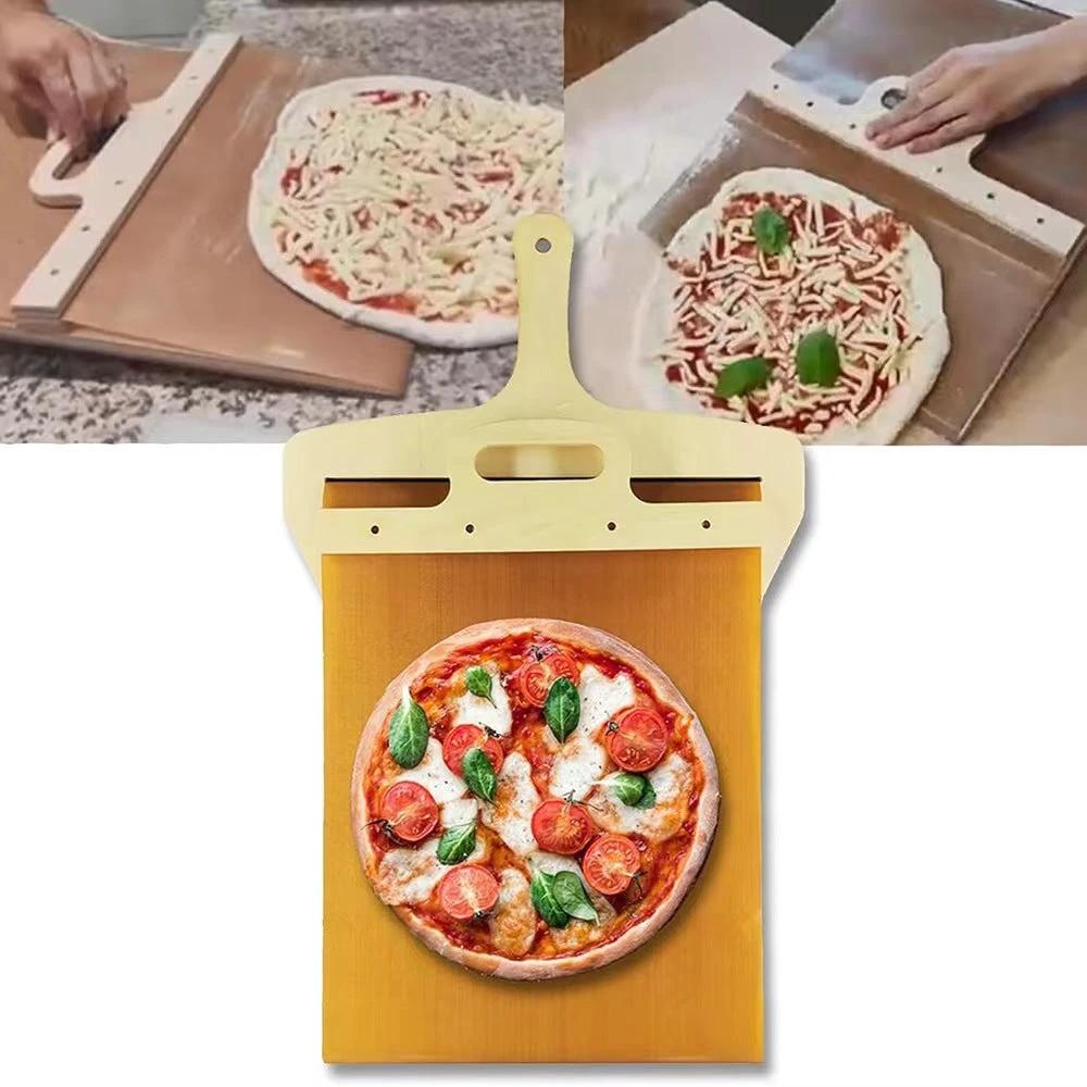 Foldable Solid Wood Sliding Pizza Spatula by BowLift