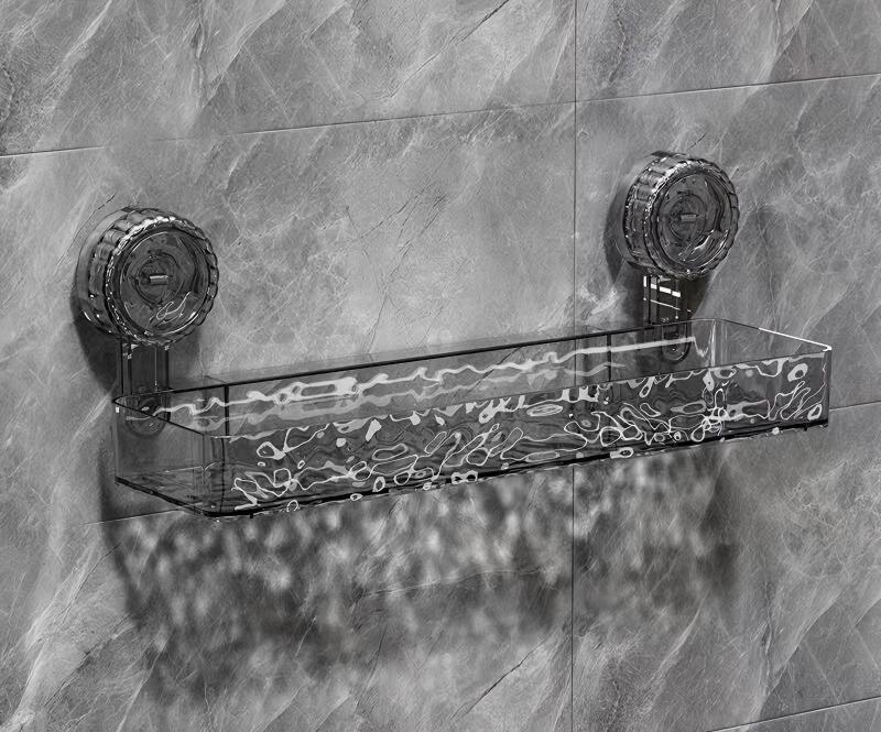 Bathroom Suction Cup No-Drill Wall-Mounted Shelf by BowLift