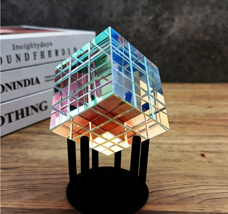 Ornament+Crystal Cube Carved/Light Cube/Sun Catcher by BowLift