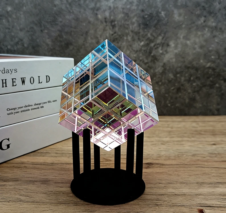 Ornament+Crystal Cube Carved/Light Cube/Sun Catcher by BowLift